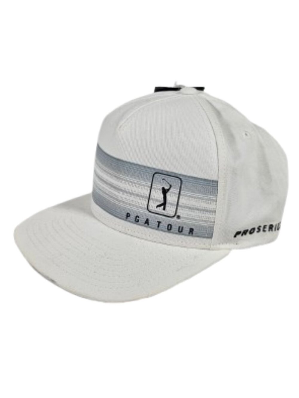 PGA Tour Golf White and Gray Striped Hat AVASB031DS